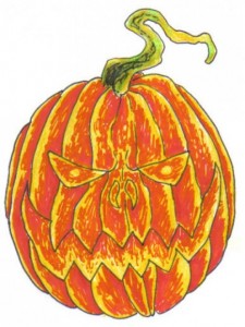 Wayne Tully Scary Pumpkin Drawing